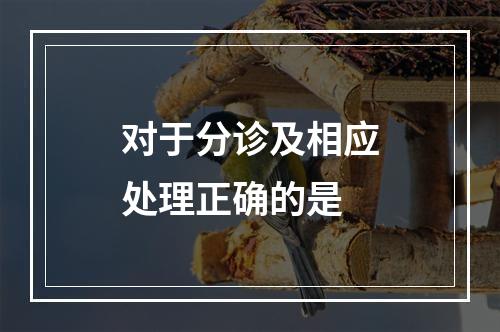 对于分诊及相应处理正确的是