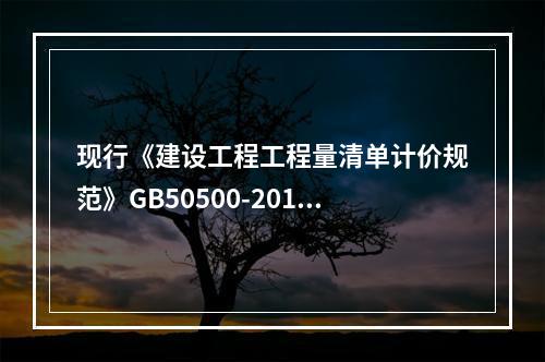 现行《建设工程工程量清单计价规范》GB50500-2013中