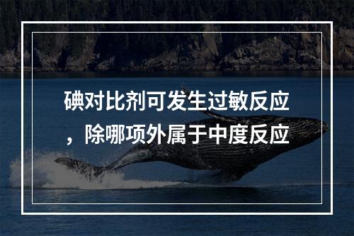 碘对比剂可发生过敏反应，除哪项外属于中度反应