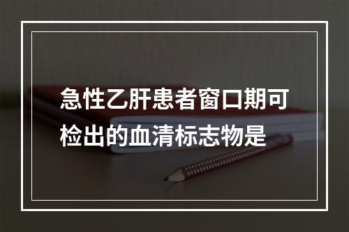 急性乙肝患者窗口期可检出的血清标志物是