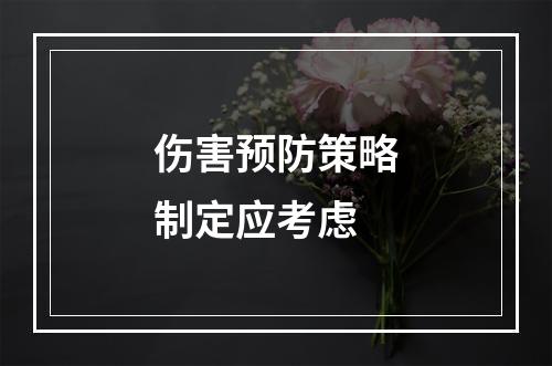 伤害预防策略制定应考虑