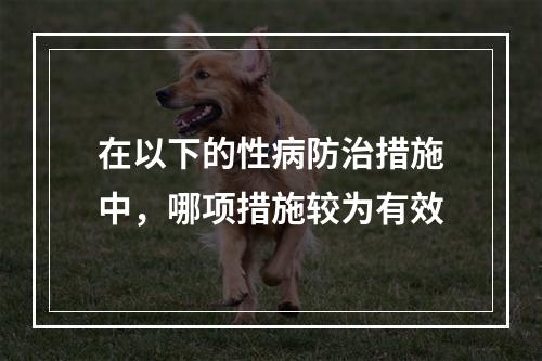 在以下的性病防治措施中，哪项措施较为有效