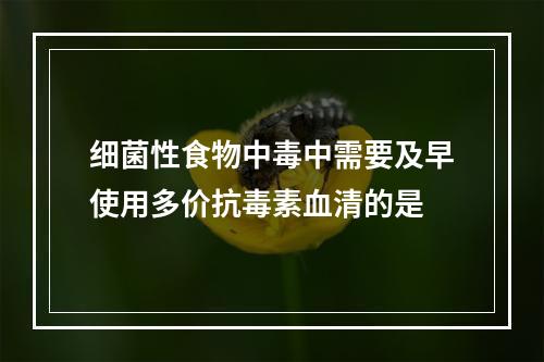 细菌性食物中毒中需要及早使用多价抗毒素血清的是