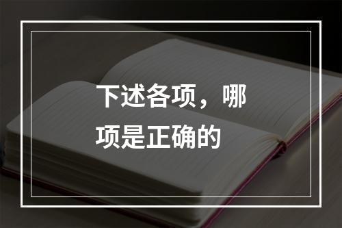 下述各项，哪项是正确的