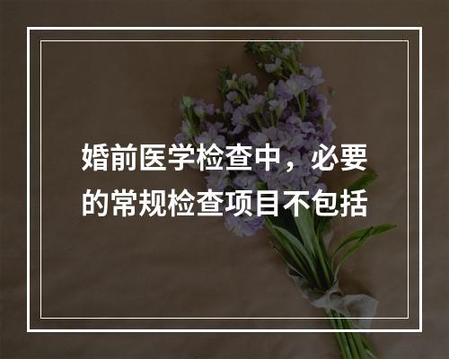 婚前医学检查中，必要的常规检查项目不包括