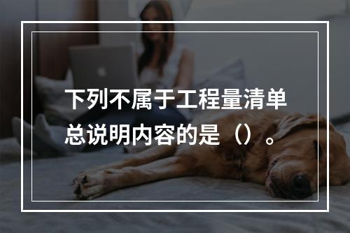 下列不属于工程量清单总说明内容的是（）。