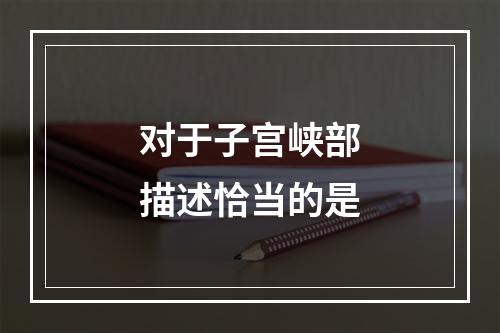 对于子宫峡部描述恰当的是