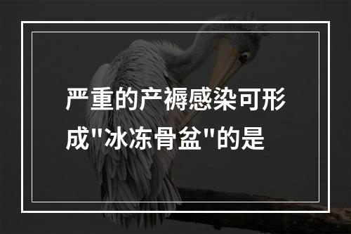 严重的产褥感染可形成