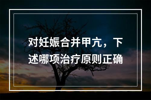 对妊娠合并甲亢，下述哪项治疗原则正确