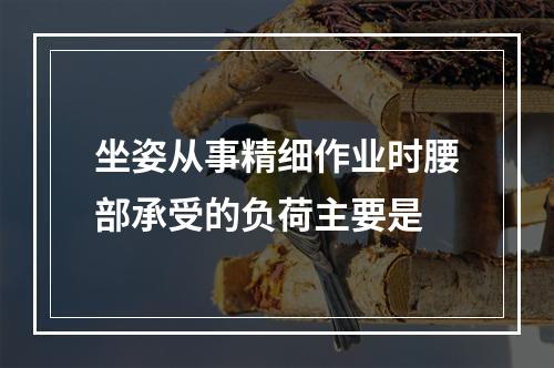 坐姿从事精细作业时腰部承受的负荷主要是