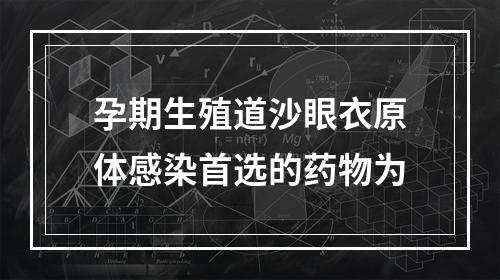 孕期生殖道沙眼衣原体感染首选的药物为