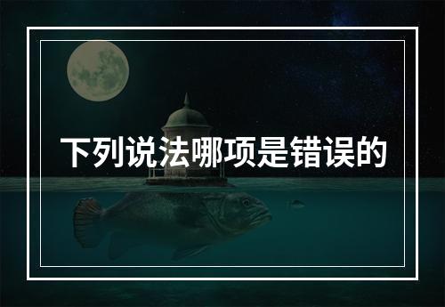 下列说法哪项是错误的