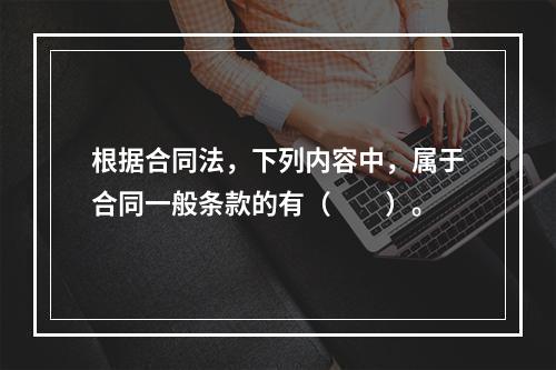 根据合同法，下列内容中，属于合同一般条款的有（　　）。