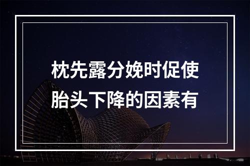 枕先露分娩时促使胎头下降的因素有