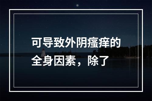 可导致外阴瘙痒的全身因素，除了