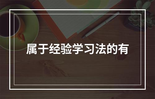 属于经验学习法的有