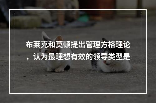 布莱克和莫顿提出管理方格理论，认为最理想有效的领导类型是