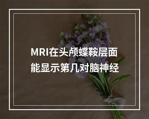 MRI在头颅蝶鞍层面能显示第几对脑神经