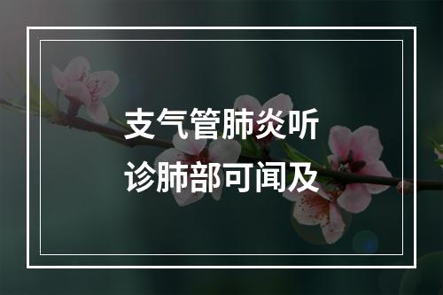 支气管肺炎听诊肺部可闻及