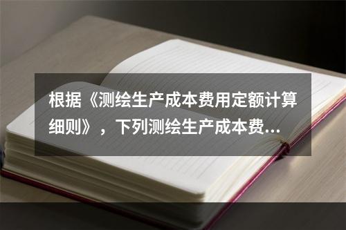 根据《测绘生产成本费用定额计算细则》，下列测绘生产成本费用