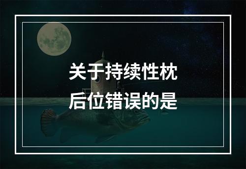 关于持续性枕后位错误的是