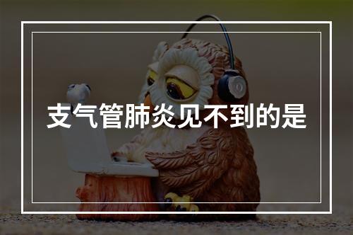 支气管肺炎见不到的是