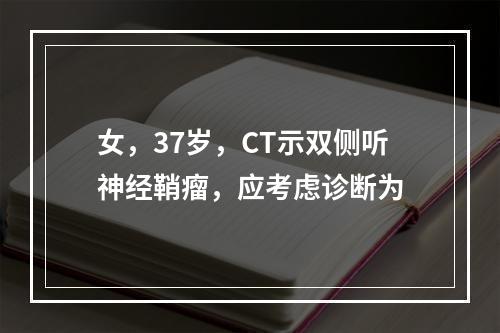 女，37岁，CT示双侧听神经鞘瘤，应考虑诊断为