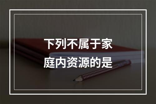 下列不属于家庭内资源的是