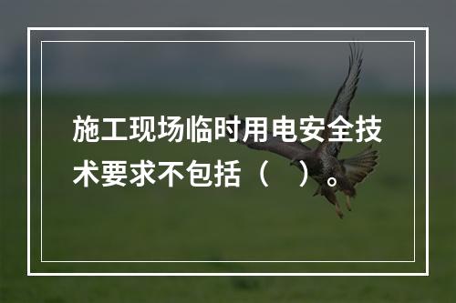 施工现场临时用电安全技术要求不包括（　）。