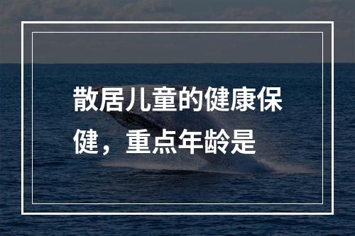 散居儿童的健康保健，重点年龄是