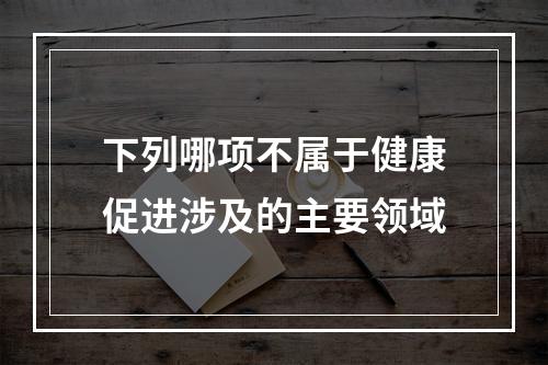 下列哪项不属于健康促进涉及的主要领域