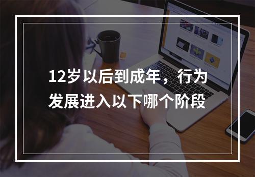 12岁以后到成年，行为发展进入以下哪个阶段