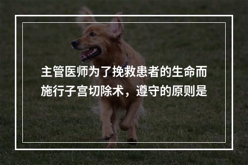 主管医师为了挽救患者的生命而施行子宫切除术，遵守的原则是