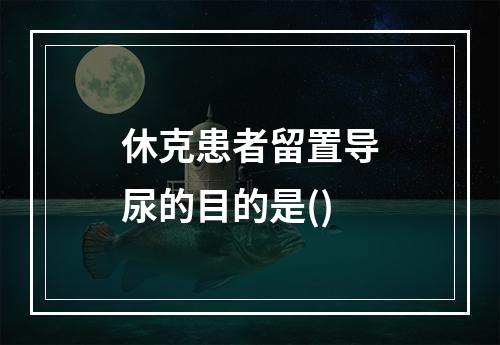 休克患者留置导尿的目的是()