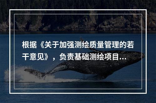 根据《关于加强测绘质量管理的若干意见》，负责基础测绘项目的质