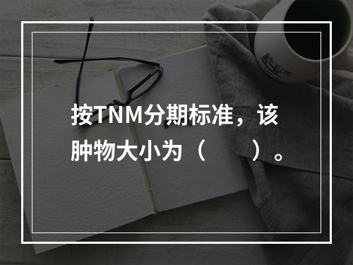 按TNM分期标准，该肿物大小为（　　）。