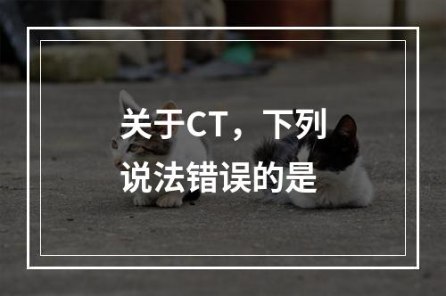 关于CT，下列说法错误的是