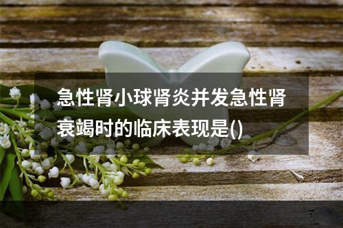 急性肾小球肾炎并发急性肾衰竭时的临床表现是()