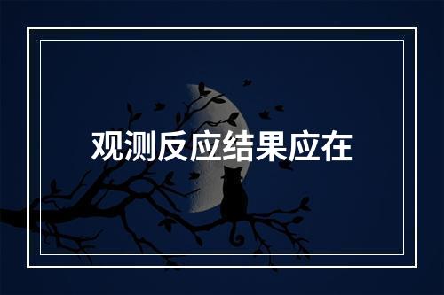 观测反应结果应在