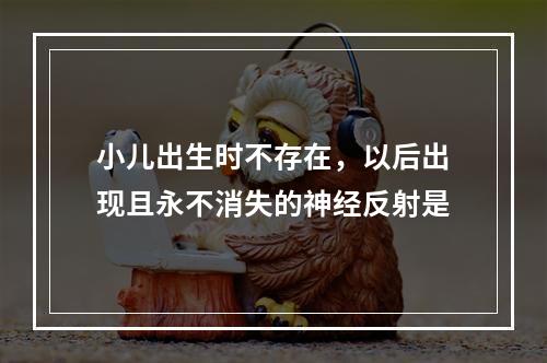 小儿出生时不存在，以后出现且永不消失的神经反射是