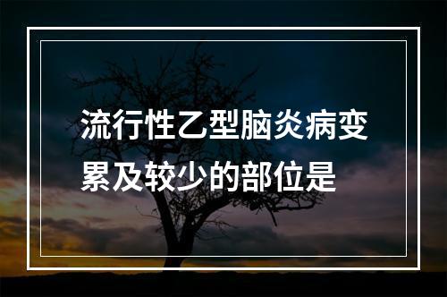 流行性乙型脑炎病变累及较少的部位是