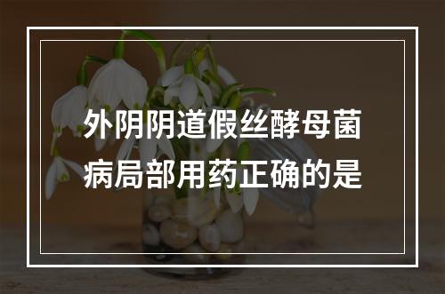 外阴阴道假丝酵母菌病局部用药正确的是