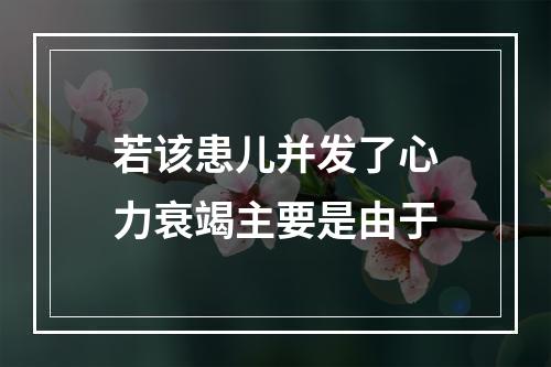 若该患儿并发了心力衰竭主要是由于