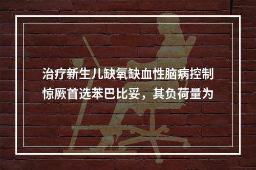 治疗新生儿缺氧缺血性脑病控制惊厥首选苯巴比妥，其负荷量为