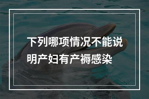 下列哪项情况不能说明产妇有产褥感染