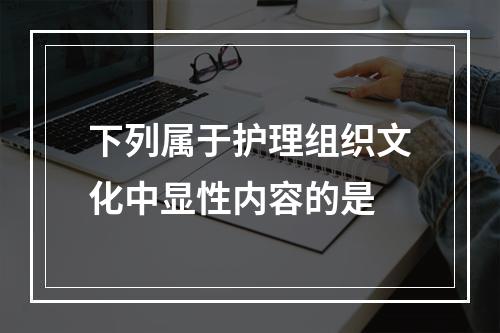 下列属于护理组织文化中显性内容的是