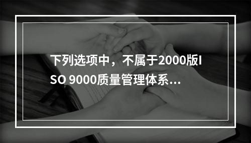 下列选项中，不属于2000版ISO 9000质量管理体系标