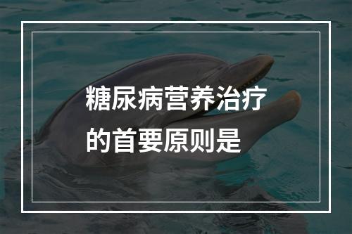 糖尿病营养治疗的首要原则是