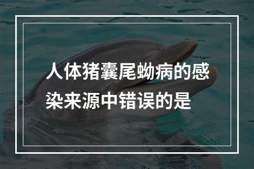 人体猪囊尾蚴病的感染来源中错误的是