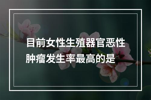 目前女性生殖器官恶性肿瘤发生率最高的是